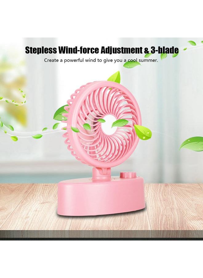Thoraya Strong Wind Oscillating Fan Indicator Light Stepless Wind Adjustment Rotary Fan Cooling - Pink  - Image 5