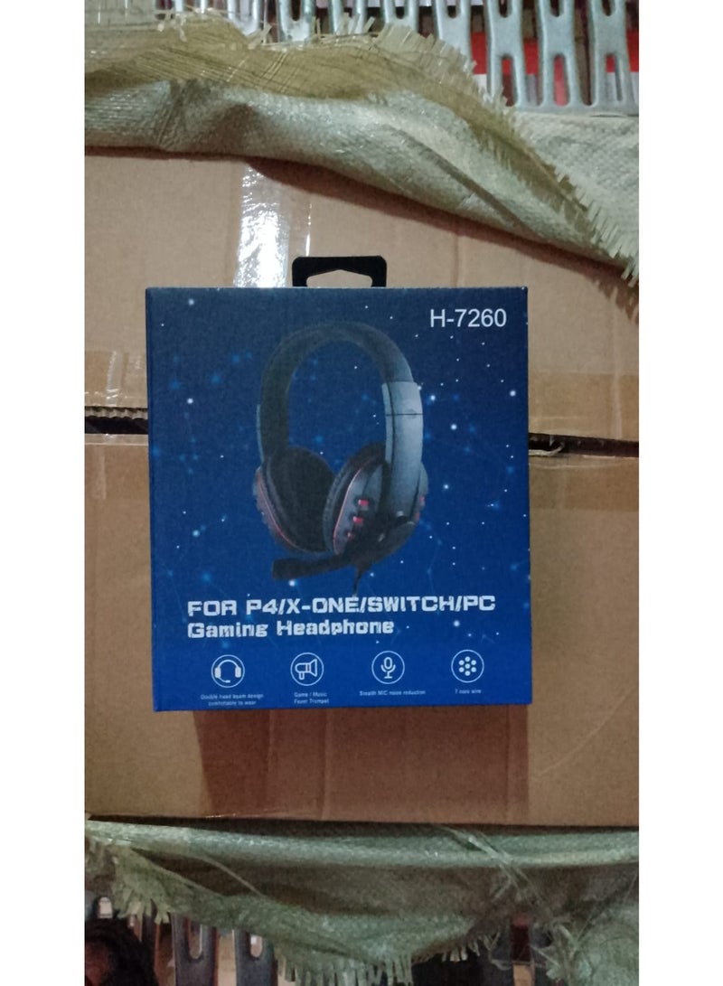 Pro Gamer Headset for PS4 Playstation 4 Xbox One & PC Computer Red Headphones , Wired On-Ear Gaming Headphones With Mic For PS4/PS5/XOne/XSeries/NSwitch/PC - Image 2