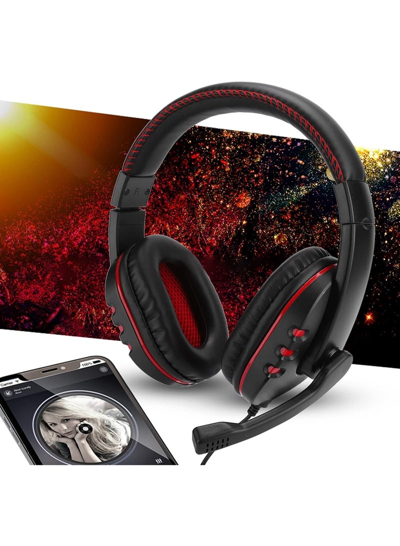 Pro Gamer Headset for PS4 Playstation 4 Xbox One & PC Computer Red Headphones , Wired On-Ear Gaming Headphones With Mic For PS4/PS5/XOne/XSeries/NSwitch/PC - Image 4