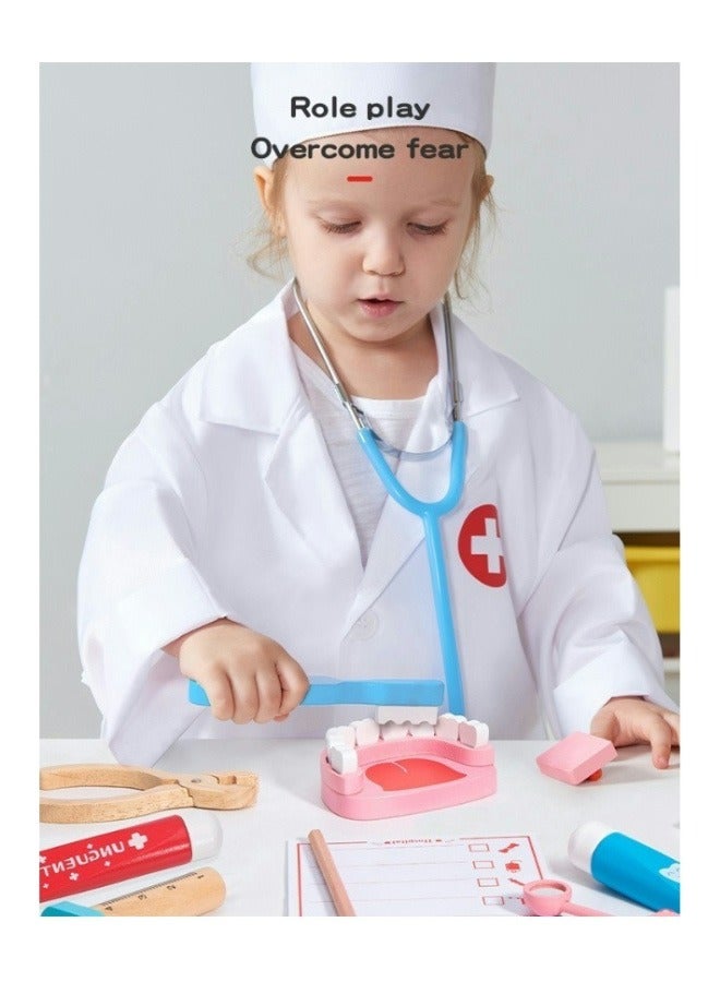 CYTHERIA Children's Doctor Role Play Set White Lab Coat and Nurse Cap Suitable for Boys and Girls Holiday Party Costumes  - Image 2
