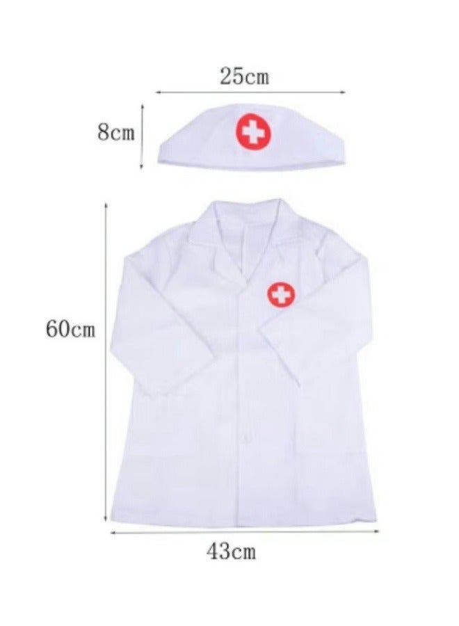 CYTHERIA Children's Doctor Role Play Set White Lab Coat and Nurse Cap Suitable for Boys and Girls Holiday Party Costumes  - Image 3