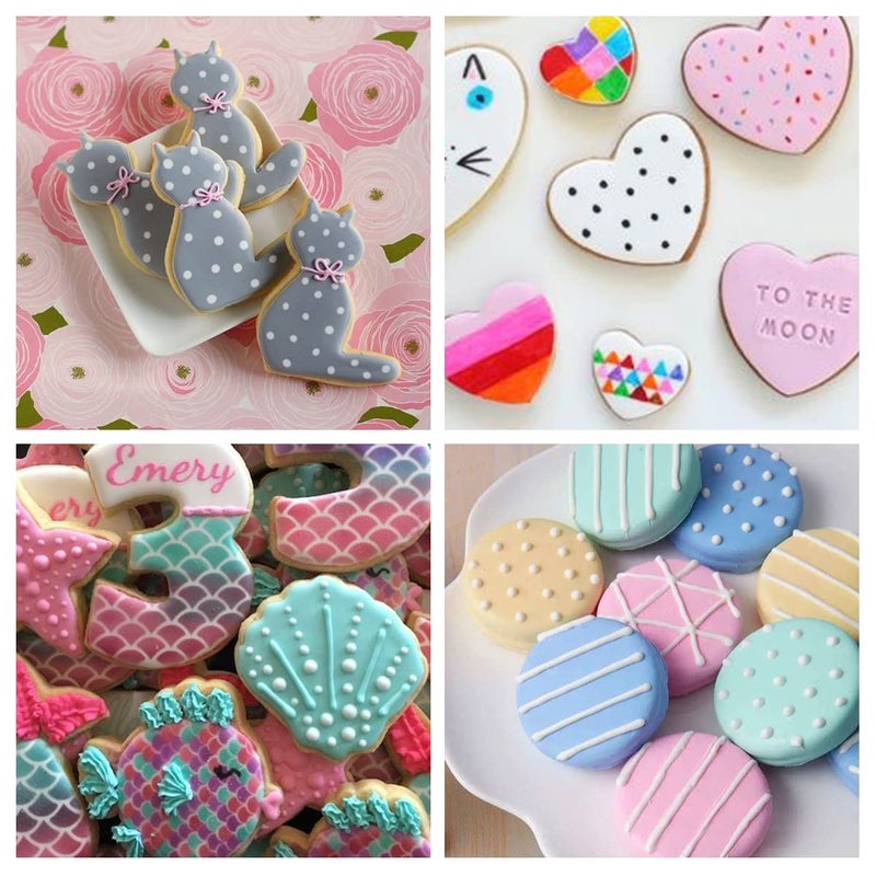 CODOHI Cookie Stencils For Royal Icing Cookies Sugar Cookie  16 Pcs 6X6In Reusable Plastic Biscuit Cake Stencils With Checkered Star Heart Dog Paw Shapes For Airbrush Baking Craft Drawing Diy Art Decor - Image 5