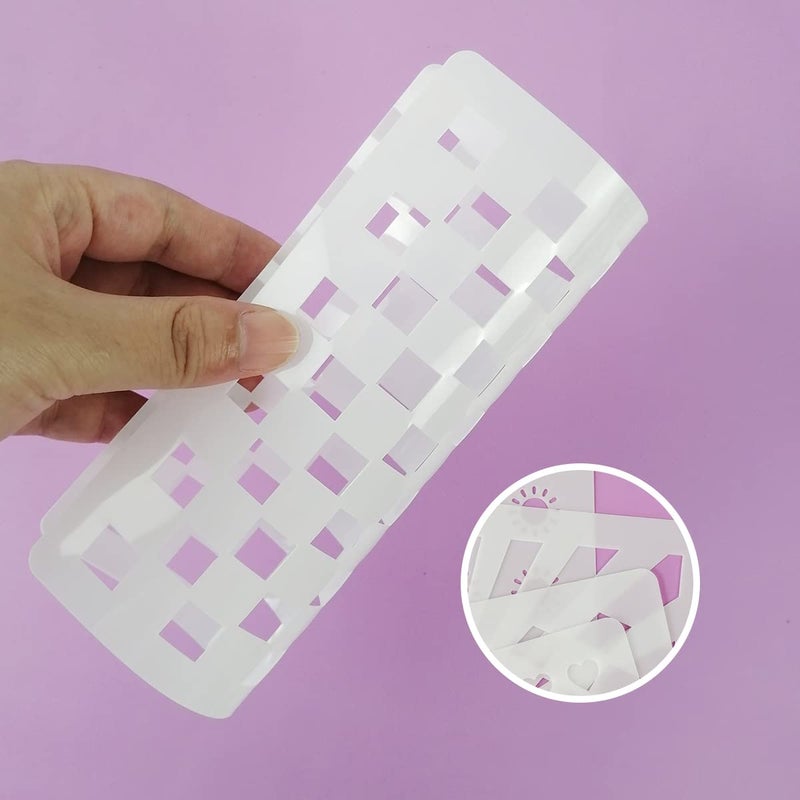 CODOHI Cookie Stencils For Royal Icing Cookies Sugar Cookie  16 Pcs 6X6In Reusable Plastic Biscuit Cake Stencils With Checkered Star Heart Dog Paw Shapes For Airbrush Baking Craft Drawing Diy Art Decor - Image 3