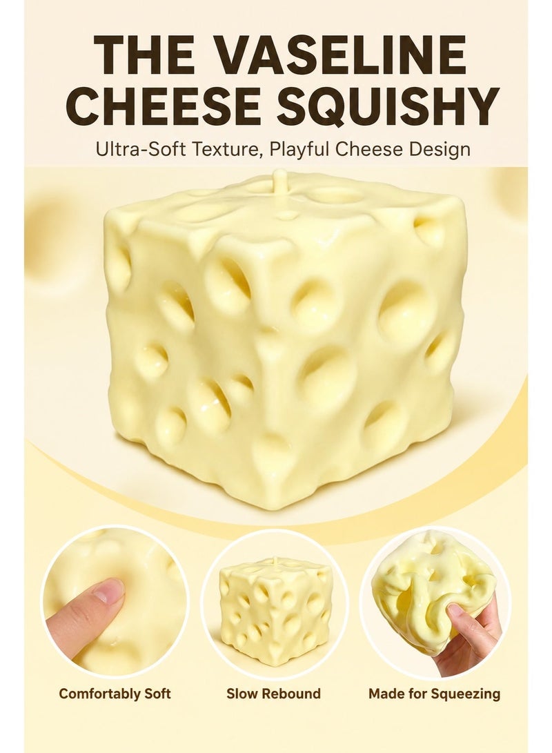 YUANBAO KING Vaseline Cheese Squishy, Big Cheese Squishy, Yellow Rebounding Cheesess, Soft Novelty Toy, Relief Sensory Toys for Adults (7cm*1pcs) - Image 1