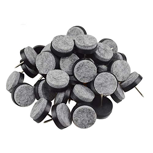 Gutapo 40pcs Round Heavy Duty Nailon Felt Pad for Furniture Chair Table Leg Feet Floor Protectors Slide Smoothly Black Pad Diameter 22mm