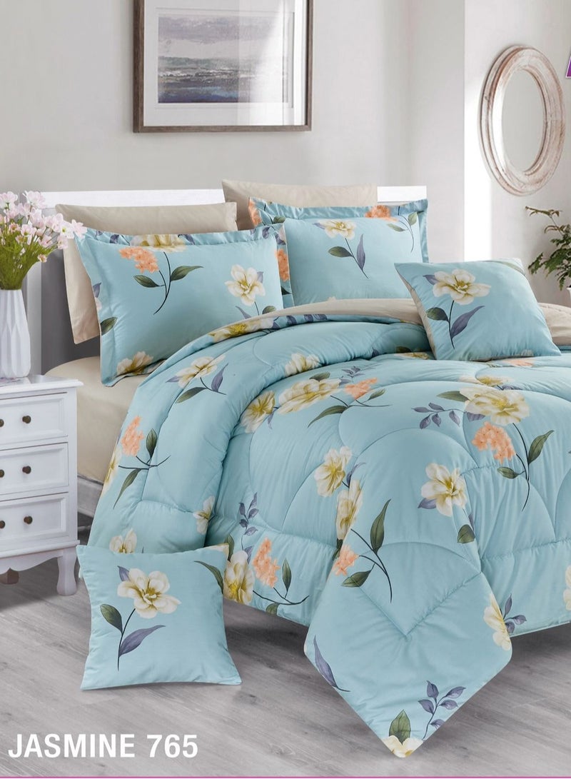 Leon Double Bedspread Set 8 Pieces 100% Cotton Floral 765