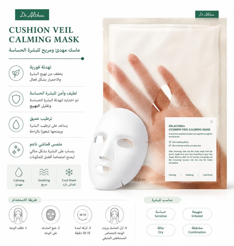Dr.althea Dr. Althea Cushion Veil Calming Mask - Cooling Sheet Mask for Sensitive Skin (1 Sheet) - Image 1