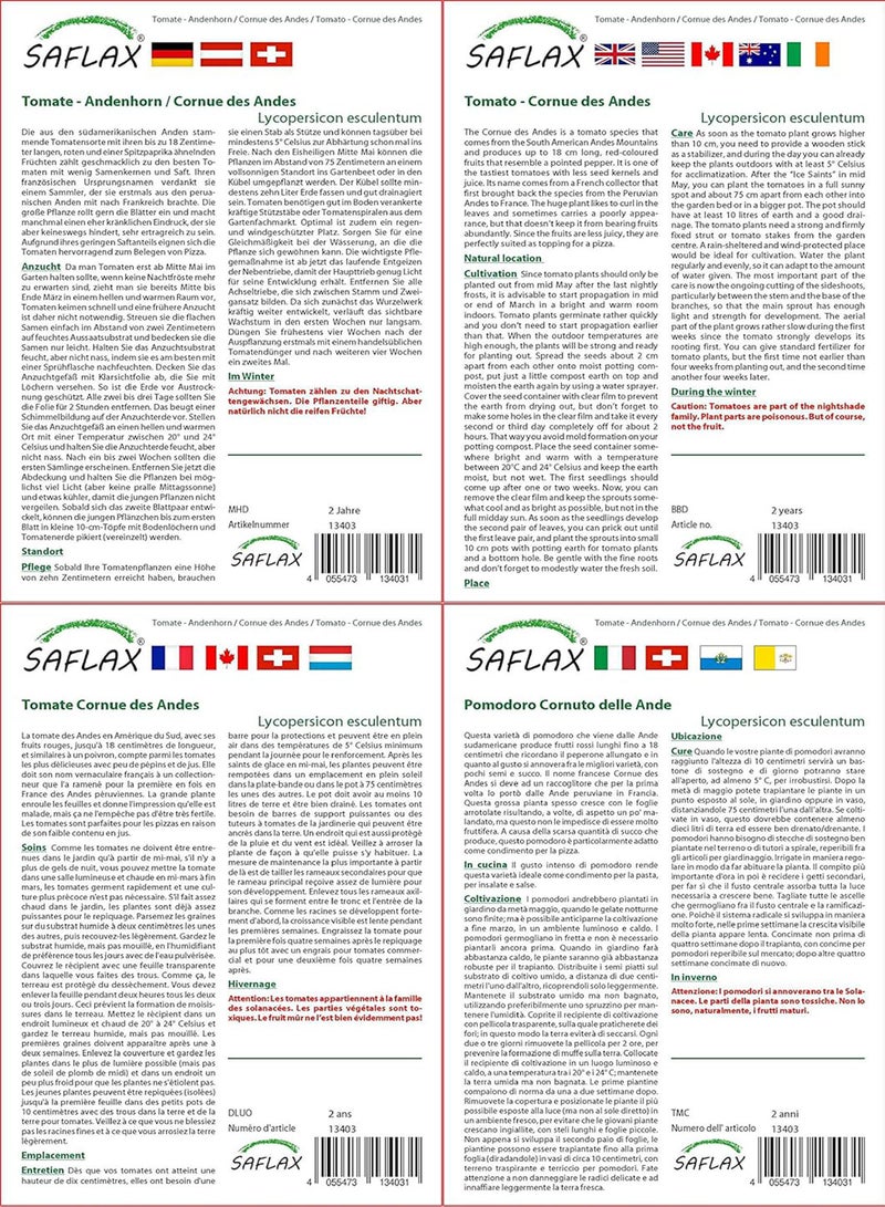 جي جوت مجموعة هدية - طماطم - كورنو دي أنديز - 10 بذور - Lycopersicon esculentum - Image 3