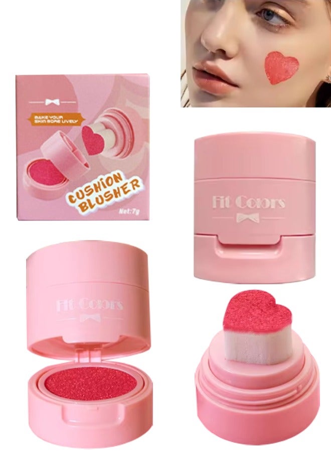 Fit Colors Cushion Blusher for Face Air Cushion Blush Natural Blusher for Cheeks Shimmer Face Highly Pigmented Blush Makeup Long lasting Loose Powder for Blush Eyeshadow and Lipstick 7g 04 - Image 1