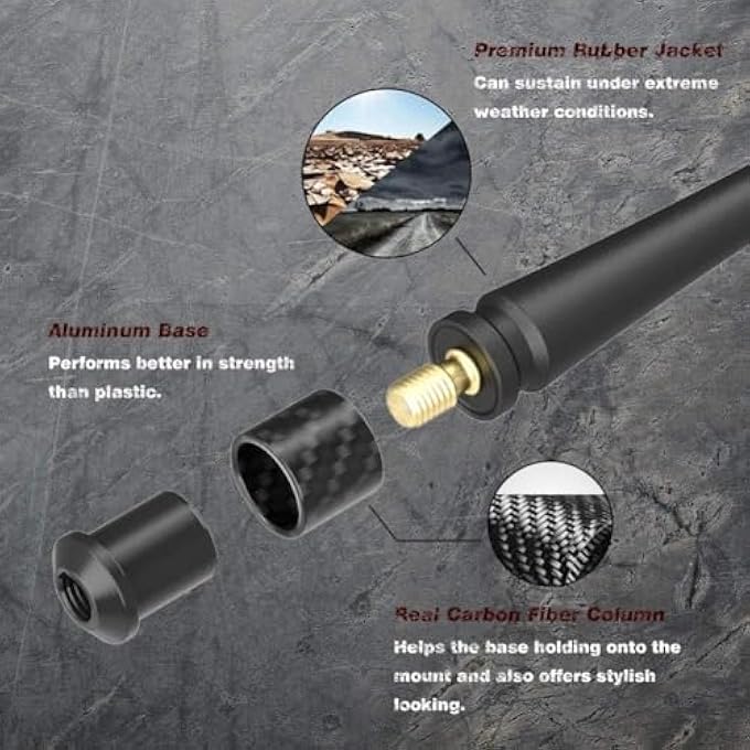 Bukela Short Antenna Compatible With Ford F150 2009 2010 2011 2022 2023 2024 2025 Ford Bronco 2021 2022 2023 2024 2025 Internal Copper Coil Enhanced Reception Car Wash Proof 7 Inches Rubber Antenna - Image 4