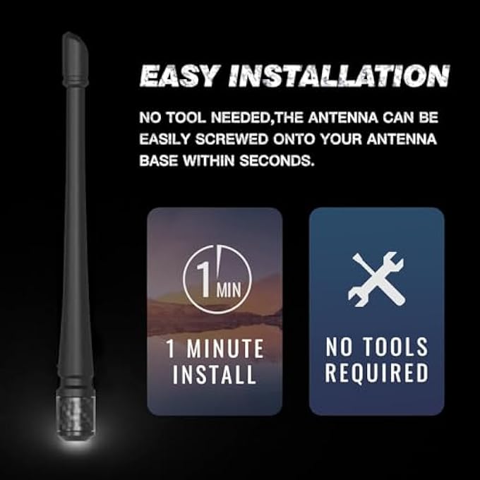 Bukela Short Antenna Compatible With Ford F150 2009 2010 2011 2022 2023 2024 2025 Ford Bronco 2021 2022 2023 2024 2025 Internal Copper Coil Enhanced Reception Car Wash Proof 7 Inches Rubber Antenna - Image 3