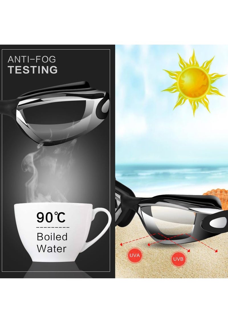 Swim Goggles Swimming Goggles No Leaking with Nose Clip, Earplugs, Swim Cap and Case for Men Women - Image 4
