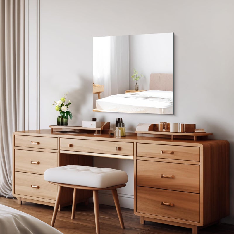 CILIBER Frameless Mirror, 24x24 Square Bathroom Mirrors for Wall, Frameless Vanity Mirror Over Sink with Polished Edge, 3mm Tempered Glass, Decorative for Bathroom, Bedroom and Living Room - Image 2