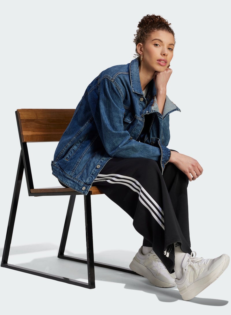 Adidas 3 Stripes Fleece Wide Pants - Image 5