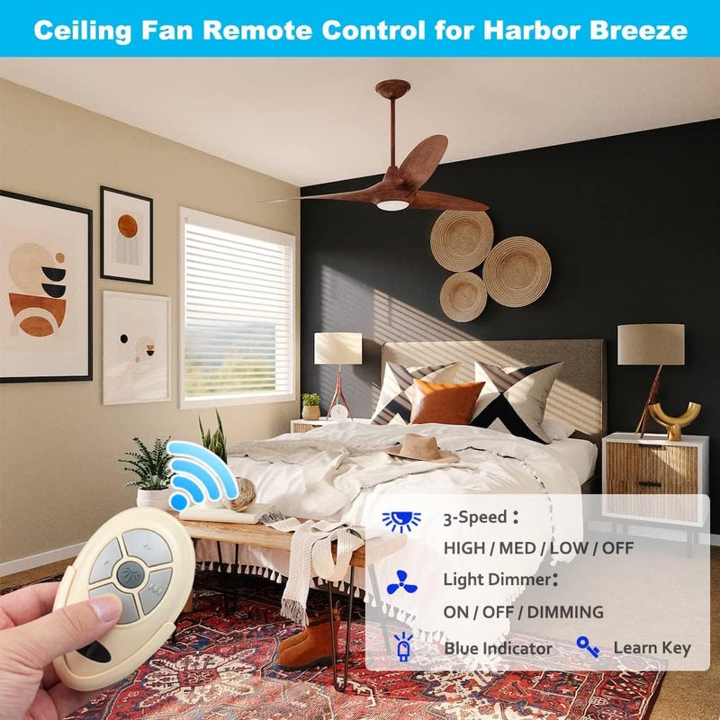 جهاز تحكم عن بعد بديل لمروحة السقف 35T موديلات Harbor Breeze KUJCE9603 CHQ7202T CHQ7202T1 L3HFAN35T1 FAN-35T1 L3HFAN35T FAN-35T، مع زر التعلم - Image 3