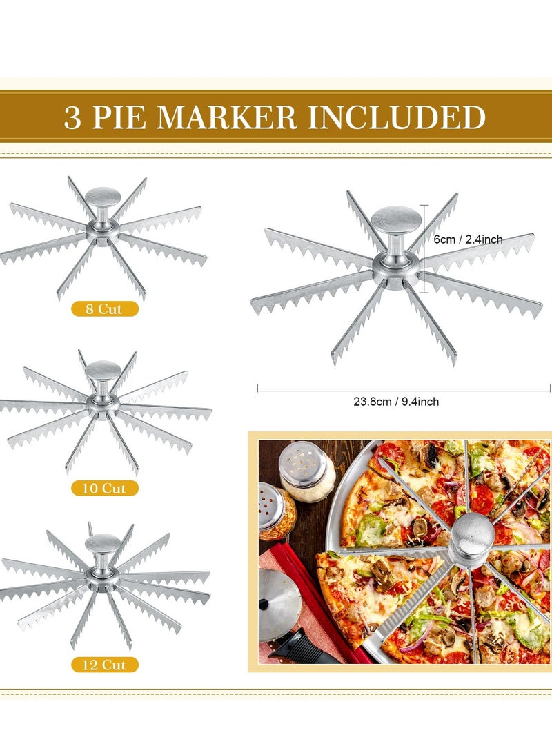 SYOSI 3 قطع علامة الفطائر والكعكة من سبائك الألمنيوم دليل وشريحة تقسيم الكعكة قاطع الكعكة 8، 10، 12 قطع قاطع شريحة الفطيرة الفضي أدوات الخبز إكسسوارات المطبخ مستلزمات الطهي - Image 4