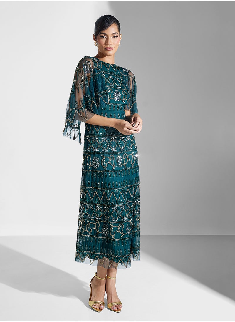 Frock and Frill - Embellished Midi Dress - Image 1