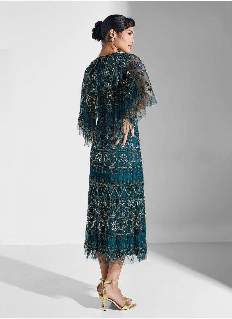 Frock and Frill - Embellished Midi Dress - Image 1
