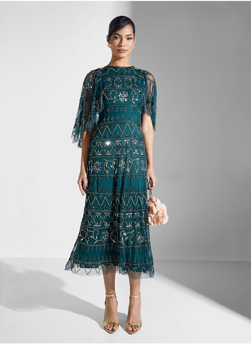 Frock and Frill - Embellished Midi Dress - Image 1