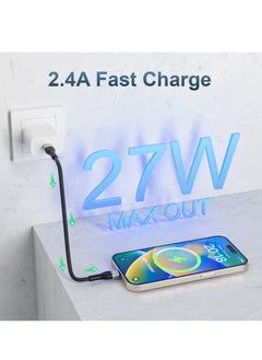 Mezone iPhone Fast Charger Lightning Cable, MFi Certified Type C to Lightning Braided Cable (1.2M) Fast Charging Compatible with iPhone 14 13 12 11 Pro Max Mini XR XS 8 Plus, iPad - Black  - Image 4
