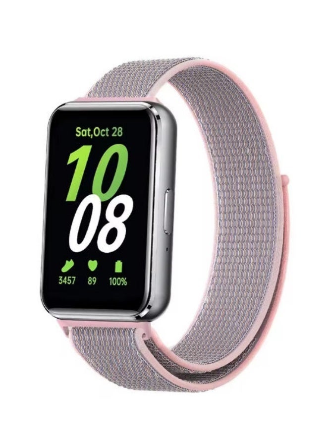 QIRG Nylon Bands for Samsung Galaxy Fit 3 Band Women Men, Soft Adjustable Replacement Watch Strap Compatible with Galaxy Fit 3 Smartwatch Accessories(pink) - Image 1