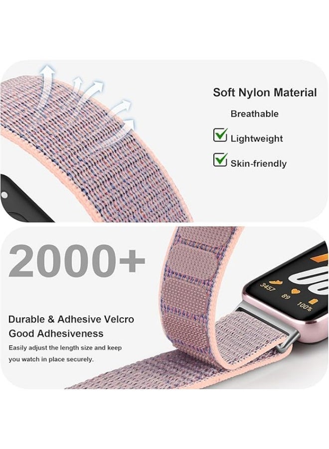 QIRG Nylon Bands for Samsung Galaxy Fit 3 Band Women Men, Soft Adjustable Replacement Watch Strap Compatible with Galaxy Fit 3 Smartwatch Accessories(pink) - Image 3