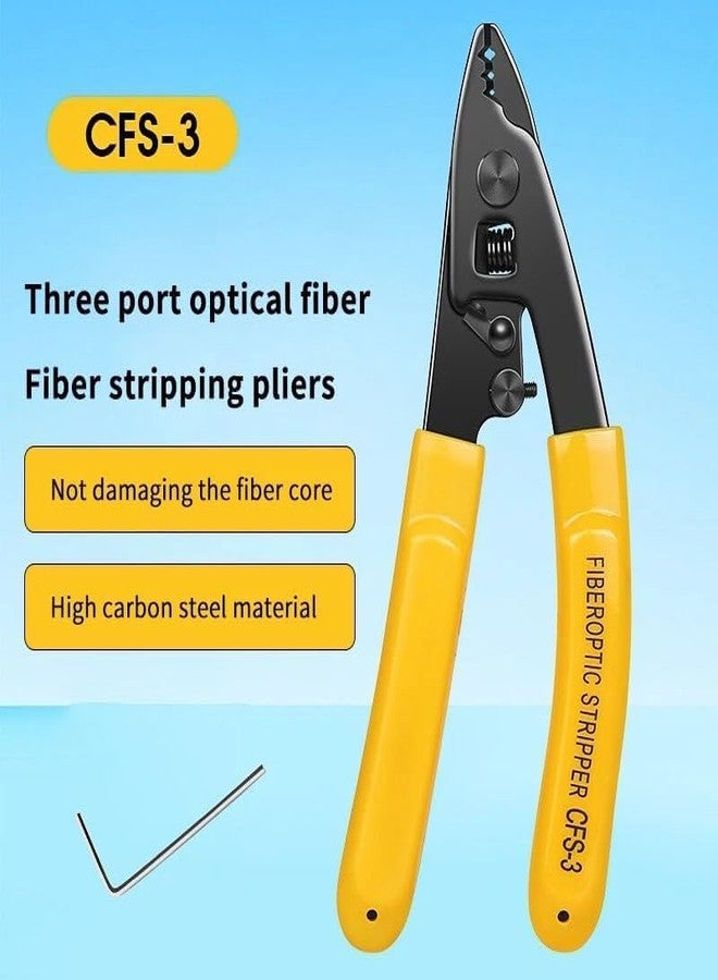 DY TOOLS®CFS-3 Wire Cutter and Stripper - 3 Hole Fiber Optic Stripping Pliers - High Precision Fiber Cable Stripper - Image 3