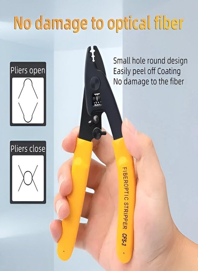 DY TOOLS®CFS-3 Wire Cutter and Stripper - 3 Hole Fiber Optic Stripping Pliers - High Precision Fiber Cable Stripper - Image 5