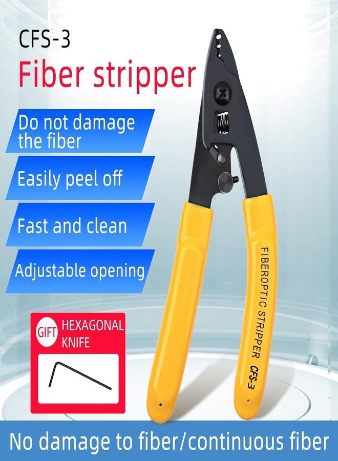 DY TOOLS®CFS-3 Wire Cutter and Stripper - 3 Hole Fiber Optic Stripping Pliers - High Precision Fiber Cable Stripper - Image 2