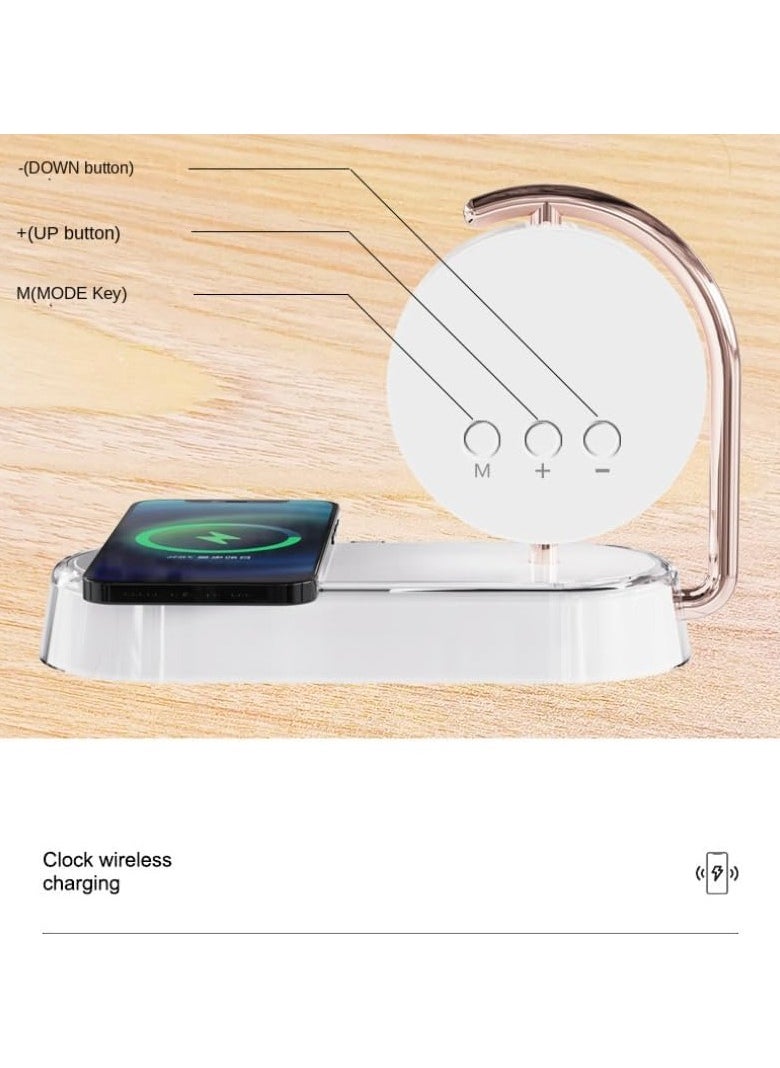 General - 15W Wireless Chargers Stand 4 In1 LED Digital Alarm Clock Fast Charging Dock Station Compatible with iPhone Xiaomi Samsung - Image 1