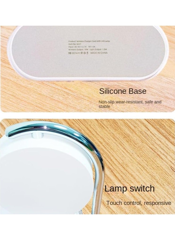 General - 15W Wireless Chargers Stand 4 In1 LED Digital Alarm Clock Fast Charging Dock Station Compatible with iPhone Xiaomi Samsung - Image 1