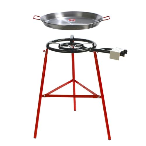 Garcima Tabarca Paella Pan Set with Burner, 20 Inch Carbon Steel Outdoor Pan and Reinforced Legs Imported from Spain (14 Servings) - Image 3