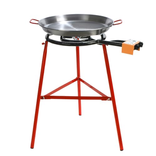 Garcima Tabarca Paella Pan Set with Burner, 20 Inch Carbon Steel Outdoor Pan and Reinforced Legs Imported from Spain (14 Servings) - Image 2