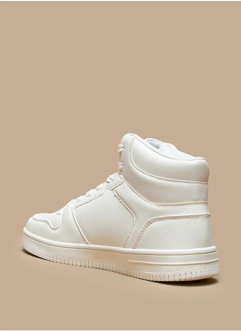 Kappa Womens Solid High Top Sneakers with Lace Up Closure