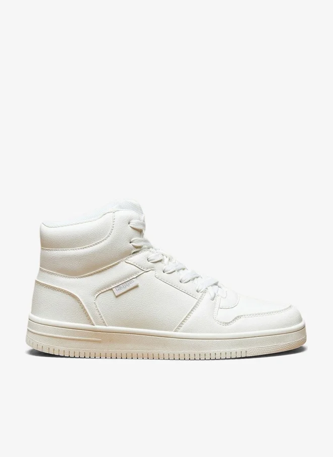 Kappa Womens Solid High Top Sneakers with Lace Up Closure