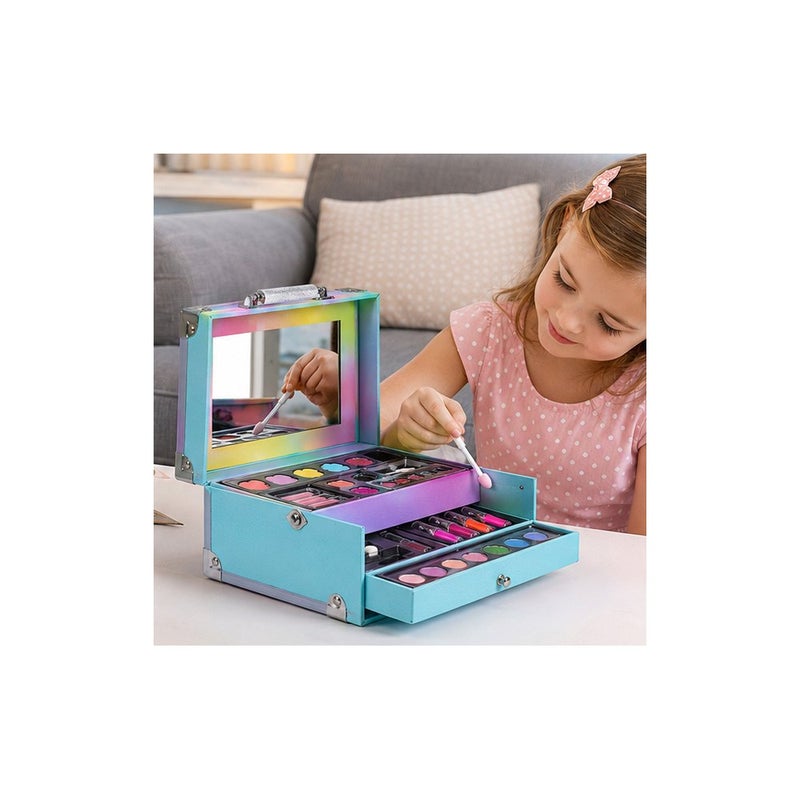 Disney Role-Play Fun: Disney Princess Kids Cosmetic Makeup Set with Carry Case and Mirror, Girls Dress Up Play Kit - Image 4