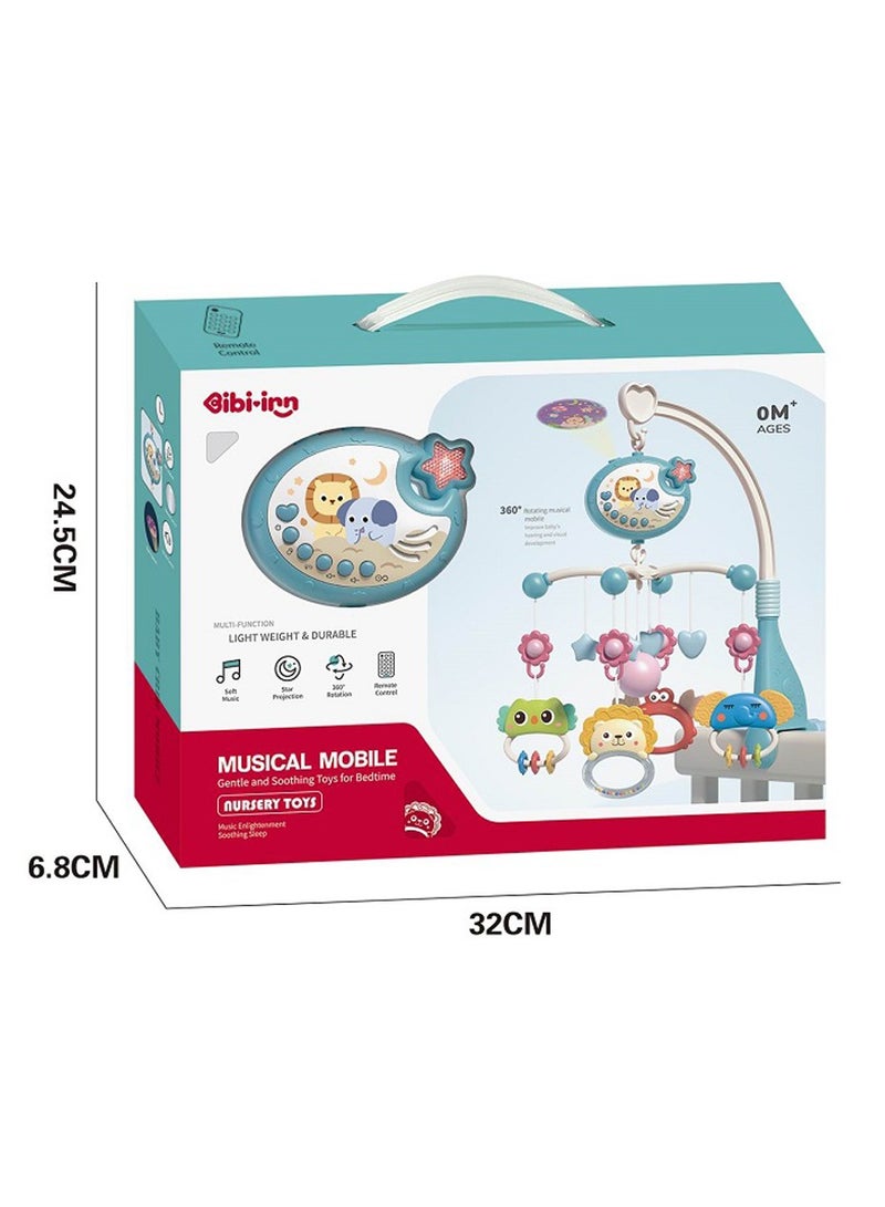 Bibi-inn Musical Baby Crib Mobile Toy With Lights And Music Star Projector Function And Cartoon Rattles Musical Box With Melodies Toy For Newborn Sleep - Image 2