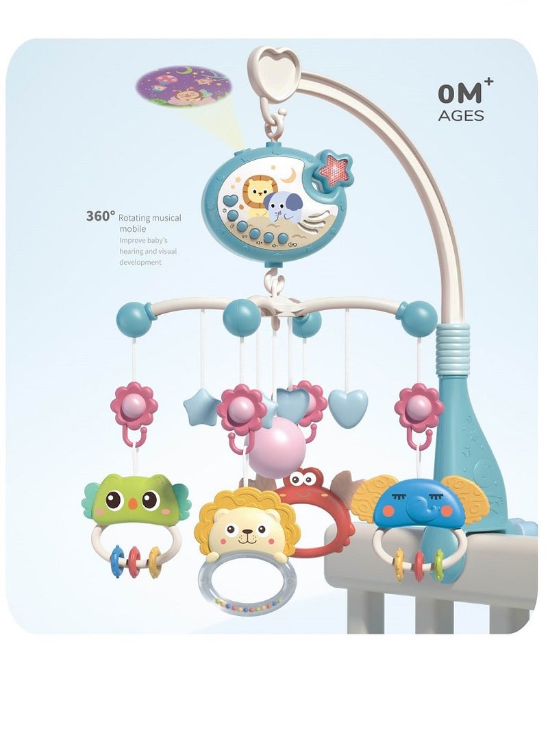 Bibi-inn Musical Baby Crib Mobile Toy With Lights And Music Star Projector Function And Cartoon Rattles Musical Box With Melodies Toy For Newborn Sleep - Image 4