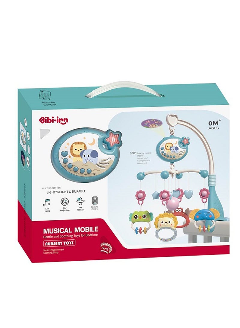 Bibi-inn Musical Baby Crib Mobile Toy With Lights And Music Star Projector Function And Cartoon Rattles Musical Box With Melodies Toy For Newborn Sleep - Image 5