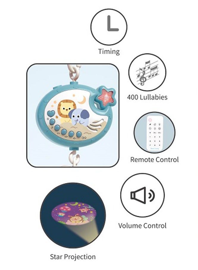 Bibi-inn Musical Baby Crib Mobile Toy With Lights And Music Star Projector Function And Cartoon Rattles Musical Box With Melodies Toy For Newborn Sleep - Image 3