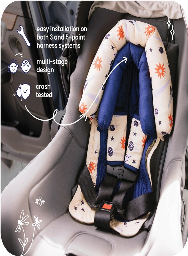 GoldBug Deluxe 2-in-1 Duo Head Support + Matching Strap Covers for Baby and Infant Car Seats - Space Explorer - Image 3