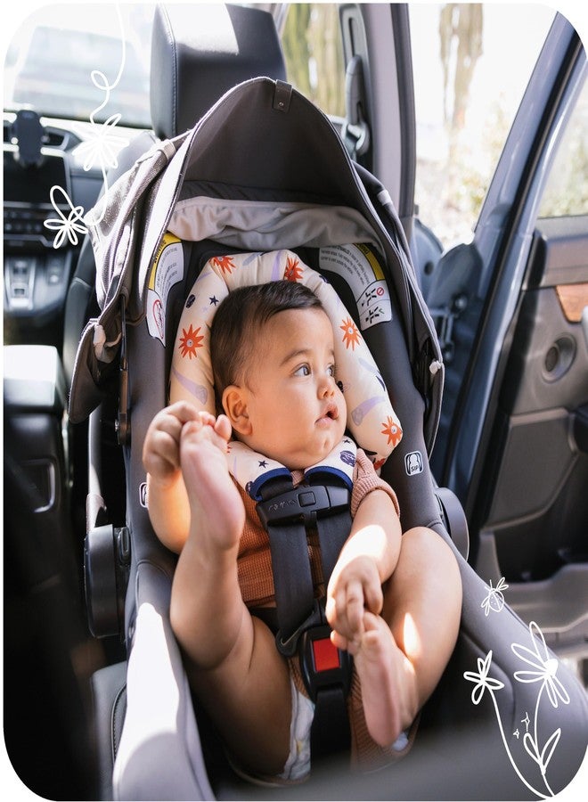 GoldBug Deluxe 2-in-1 Duo Head Support + Matching Strap Covers for Baby and Infant Car Seats - Space Explorer - Image 4