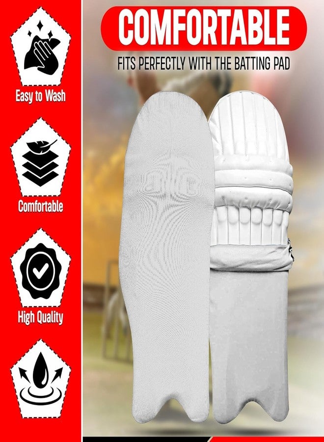 Raisons® Cricket Leg Guard Pad Skin - Cover/ Outer Skin (1 Pair White ) - Image 2
