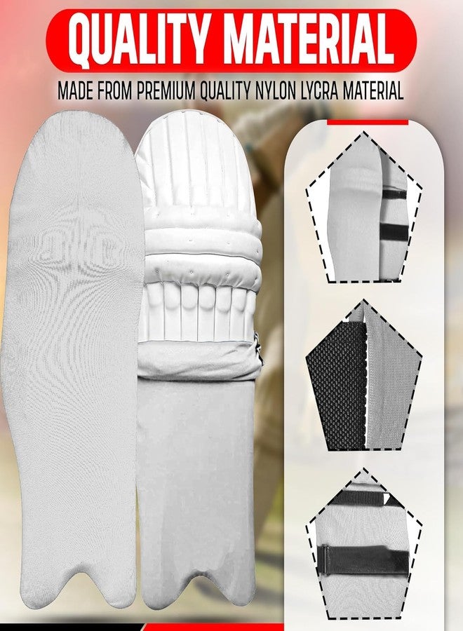 Raisons® Cricket Leg Guard Pad Skin - Cover/ Outer Skin (1 Pair White ) - Image 3