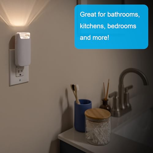 GE 4-in-1 Power Outage Plug In Night Light LED Flashlight for Dorm Room, Apartment Essentials, Battery Operated Lights Emergency Supplies, Dusk to Dawn Sensor Nightlight, 2 Pack, White 49578 - Image 4