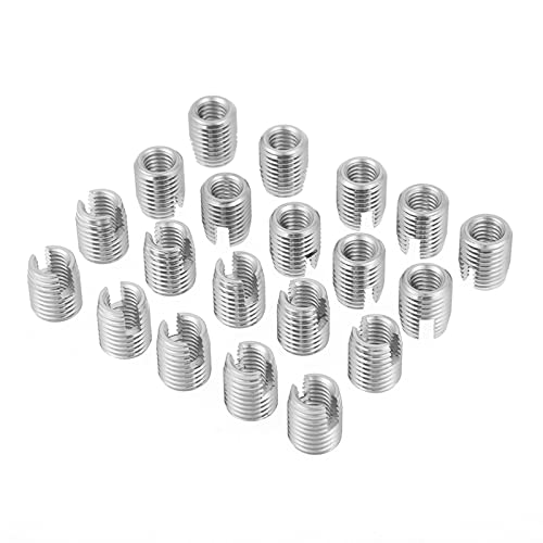Hilitand 20pcs Stainless Steel SUS303 Self Tapping Slotted Screw Thread Insert Nuts for Helical Repair M8 x 15mm - Image 1