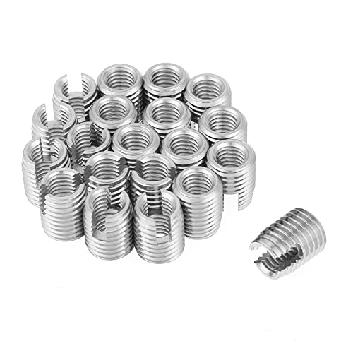 Hilitand 20pcs Stainless Steel SUS303 Self Tapping Slotted Screw Thread Insert Nuts for Helical Repair M8 x 15mm - Image 4