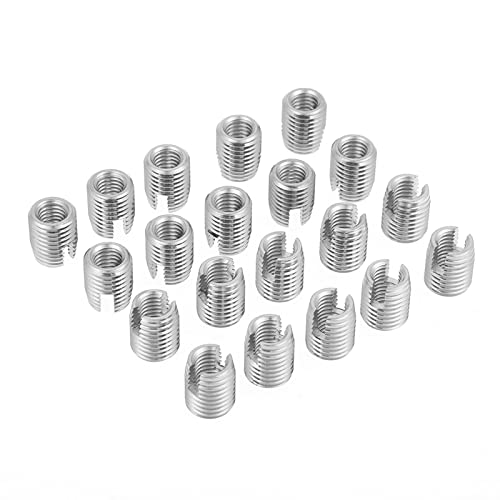 Hilitand 20pcs Stainless Steel SUS303 Self Tapping Slotted Screw Thread Insert Nuts for Helical Repair M8 x 15mm - Image 2