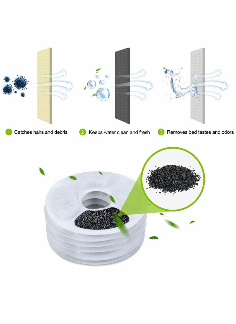 KASTWAVE - Pet Fountain Filter, Cat Water Fountain Filter,Carbon Replacement Filters for Pet Fountain, Cat and Dog Automatic Flower Water Dispenser (Pack of 6) - Image 1