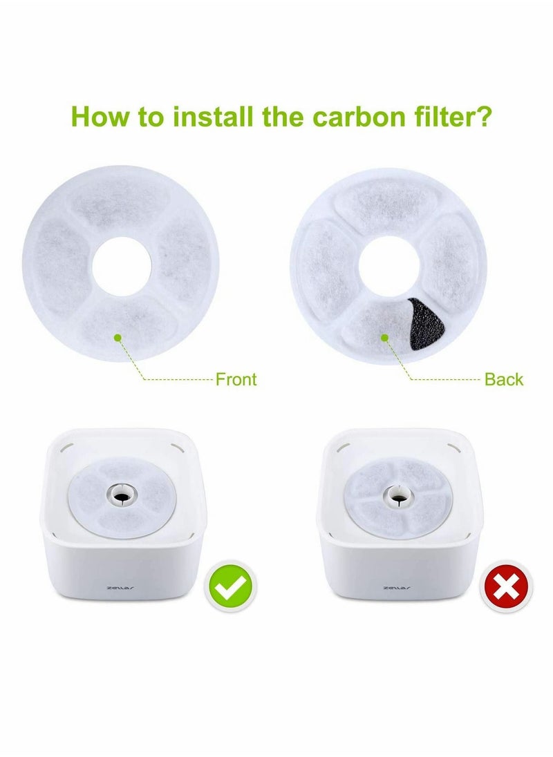 KASTWAVE - Pet Fountain Filter, Cat Water Fountain Filter,Carbon Replacement Filters for Pet Fountain, Cat and Dog Automatic Flower Water Dispenser (Pack of 6) - Image 1